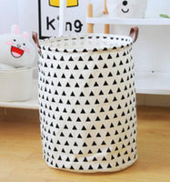 Panier à linge sale souple noir et blanc, sac de rangement, 50x40cm