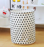 Panier à linge sale souple noir et blanc, sac de rangement, 50x40cm