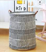 Panier à linge sale souple noir et blanc, sac de rangement, 50x40cm