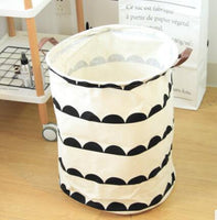 Panier à linge sale souple noir et blanc, sac de rangement, 50x40cm