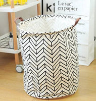 Panier à linge sale souple noir et blanc, sac de rangement, 50x40cm