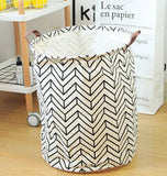 Panier à linge sale souple noir et blanc, sac de rangement, 50x40cm