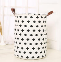 Panier à linge sale souple noir et blanc, sac de rangement, 50x40cm