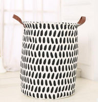 Panier à linge sale souple noir et blanc, sac de rangement, 50x40cm