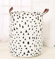 Panier à linge sale souple noir et blanc, sac de rangement, 50x40cm