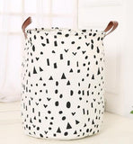 Panier à linge sale souple noir et blanc, sac de rangement, 50x40cm