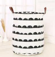 Panier à linge sale souple noir et blanc, sac de rangement, 50x40cm