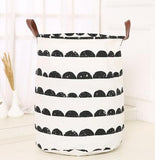 Panier à linge sale souple noir et blanc, sac de rangement, 50x40cm