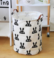 Panier à linge sale souple noir et blanc, sac de rangement, 50x40cm