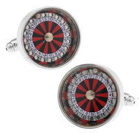 Boutons de manchettes Cartes Poker, Dollar, Euro, roulette, jeton, dés, dominos