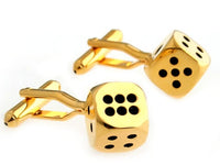 Boutons de manchettes Cartes Poker, Dollar, Euro, roulette, jeton, dés, dominos