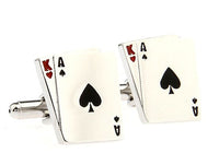 Boutons de manchettes Cartes Poker, Dollar, Euro, roulette, jeton, dés, dominos