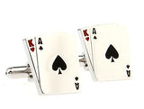 Boutons de manchettes Cartes Poker, Dollar, Euro, roulette, jeton, dés, dominos