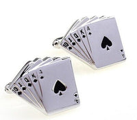 Boutons de manchettes Cartes Poker, Dollar, Euro, roulette, jeton, dés, dominos
