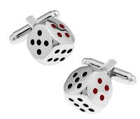 Boutons de manchettes Cartes Poker, Dollar, Euro, roulette, jeton, dés, dominos