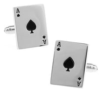 Boutons de manchettes Cartes Poker, Dollar, Euro, roulette, jeton, dés, dominos