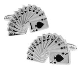 Boutons de manchettes Cartes Poker, Dollar, Euro, roulette, jeton, dés, dominos