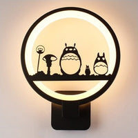 Luminaire design rond à LED animaux de la forêt, applique murale originale et moderne ronde minimaliste
