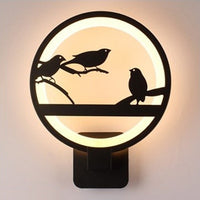 Luminaire design rond à LED animaux de la forêt, applique murale originale et moderne ronde minimaliste