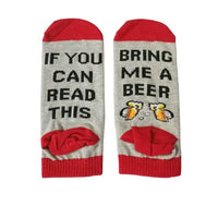 Chaussettes humoristique "Si tu peux lire ça, amène moi une bière", café, vin