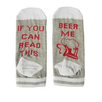 Chaussettes humoristique "Si tu peux lire ça, amène moi une bière", café, vin