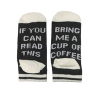 Chaussettes humoristique "Si tu peux lire ça, amène moi une bière", café, vin