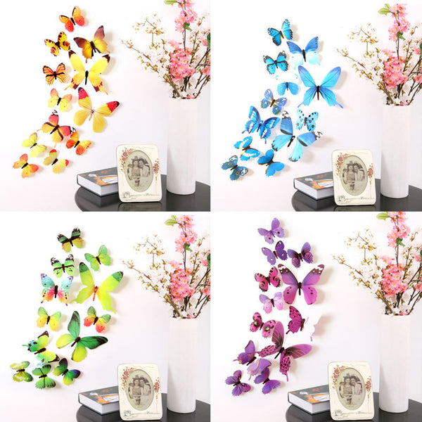 Stickers en forme de papillons à mettre sur le mur (12Pcs)