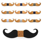 Moustache nœud papillon en bois original pour homme
