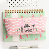 Trousse flamants roses et cactus