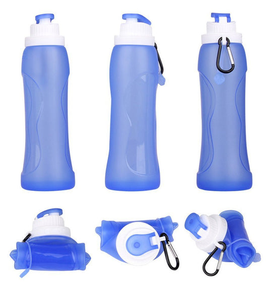 Gourde Pliable Retractable Bouteille Bouteilles D'eau Pliables Sans BPA  Flexible Réutilisable Pliable Gourde Souple de Voyage Collapsible Water  Bottle De Camping Randonnée 500ml L'épreuve des Fuites : : Sports  et Loisirs