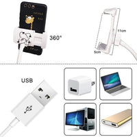 Perche à selfie support USB téléphone avec lumière LED pour se filmer