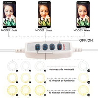 Perche à selfie support USB téléphone avec lumière LED pour se filmer