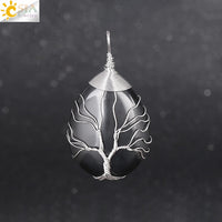 Pendentif collier arbre de vie yoga sur pierre précieuse Bijou en pierres de guérison naturelles