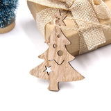 Lot de 5 décorations de noël en bois à suspendre au sapin