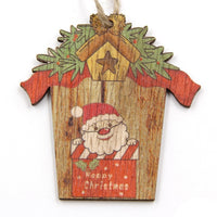 Lot de 5 décorations de noël en bois à suspendre au sapin