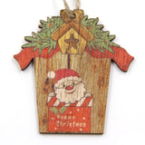 Lot de 5 décorations de noël en bois à suspendre au sapin