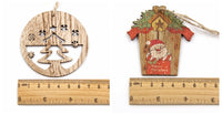 Lot de 5 décorations de noël en bois à suspendre au sapin