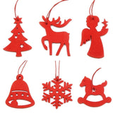 6 décorations de noël en bois à suspendre. Flocons anges cloches sapins rennes