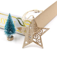 6 décorations de noël en bois à suspendre. Flocons anges sapins cœurs