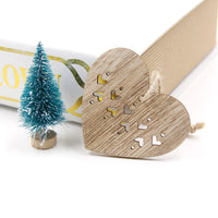 6 décorations de noël en bois à suspendre. Flocons anges sapins cœurs