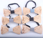 Nœud papillon original en bois avec notes de musiques pour les musiciens !