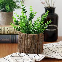 Mini pot de fleur en écorce de bois, décoration écolo et vintage pour plantes