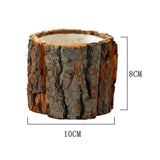 Mini pot de fleur en écorce de bois, décoration écolo et vintage pour plantes