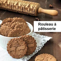 Rouleau à pâtisserie de noël ! Formes rennes sapins de noël sur biscuits pâte