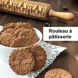 Rouleau à pâtisserie de noël ! Formes rennes sapins de noël sur biscuits pâte