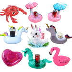 Bouée gonflable pour canette de bière. Porte gobelet flottant Licorne, Flamant rose