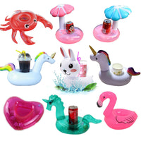 Bouée gonflable pour canette de bière. Porte gobelet flottant Licorne, Flamant rose
