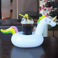 Bouée gonflable pour canette de bière. Porte gobelet flottant Licorne, Flamant rose