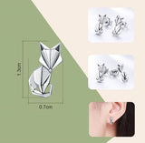 Boucles d'oreilles renard en argent 925 - Style origami