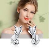 Boucles d'oreilles renard en argent 925 - Style origami